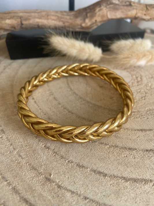 Jonc bouddhiste Light Gold tressé (Taille L et M )