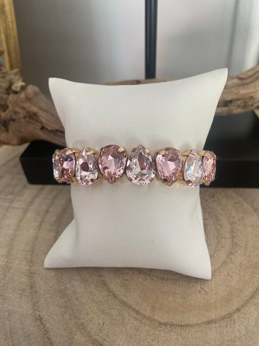 Bracelet cristal rose/blanc