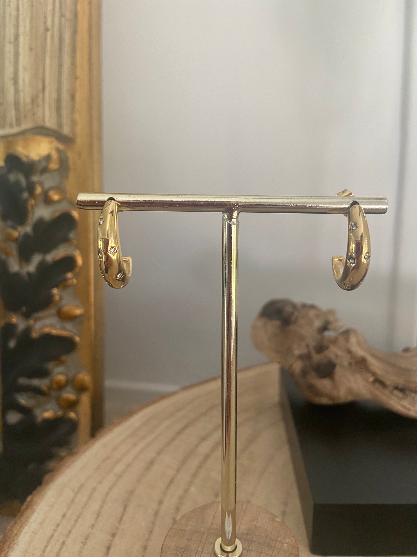 Demi créoles strass