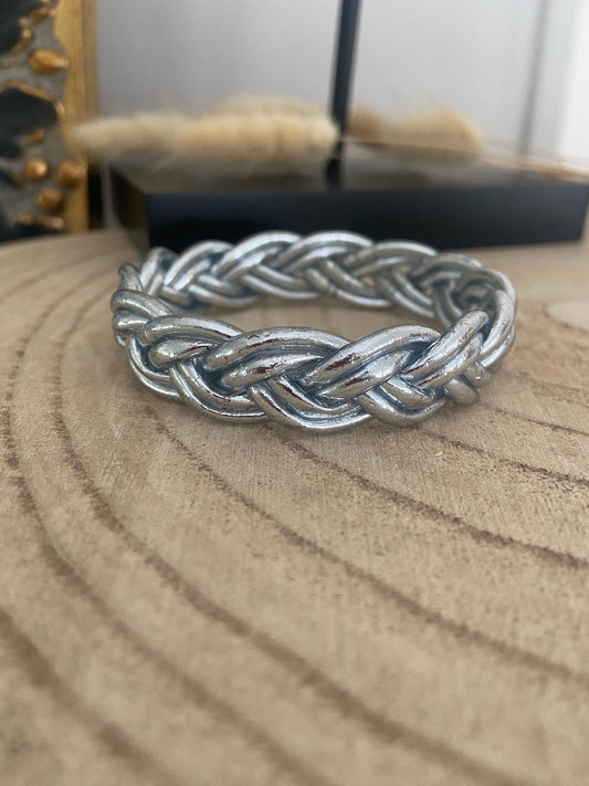 Jonc Bouddhiste Silver Double tressé ( M )