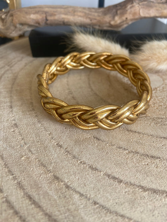 Jonc Bouddhiste Double tressé Light Gold ( Taille M et L )