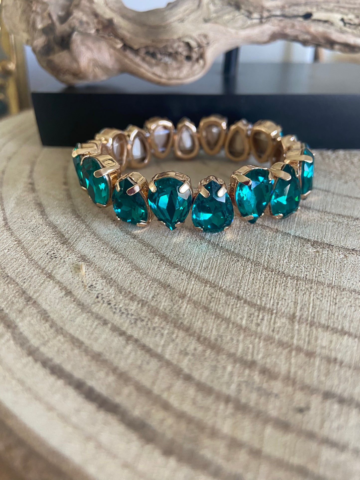 Bracelet Cristal Bleu Émeraude