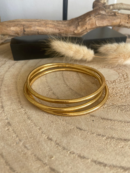 Jonc Bouddhiste Fin Light Gold ( Taille L )
