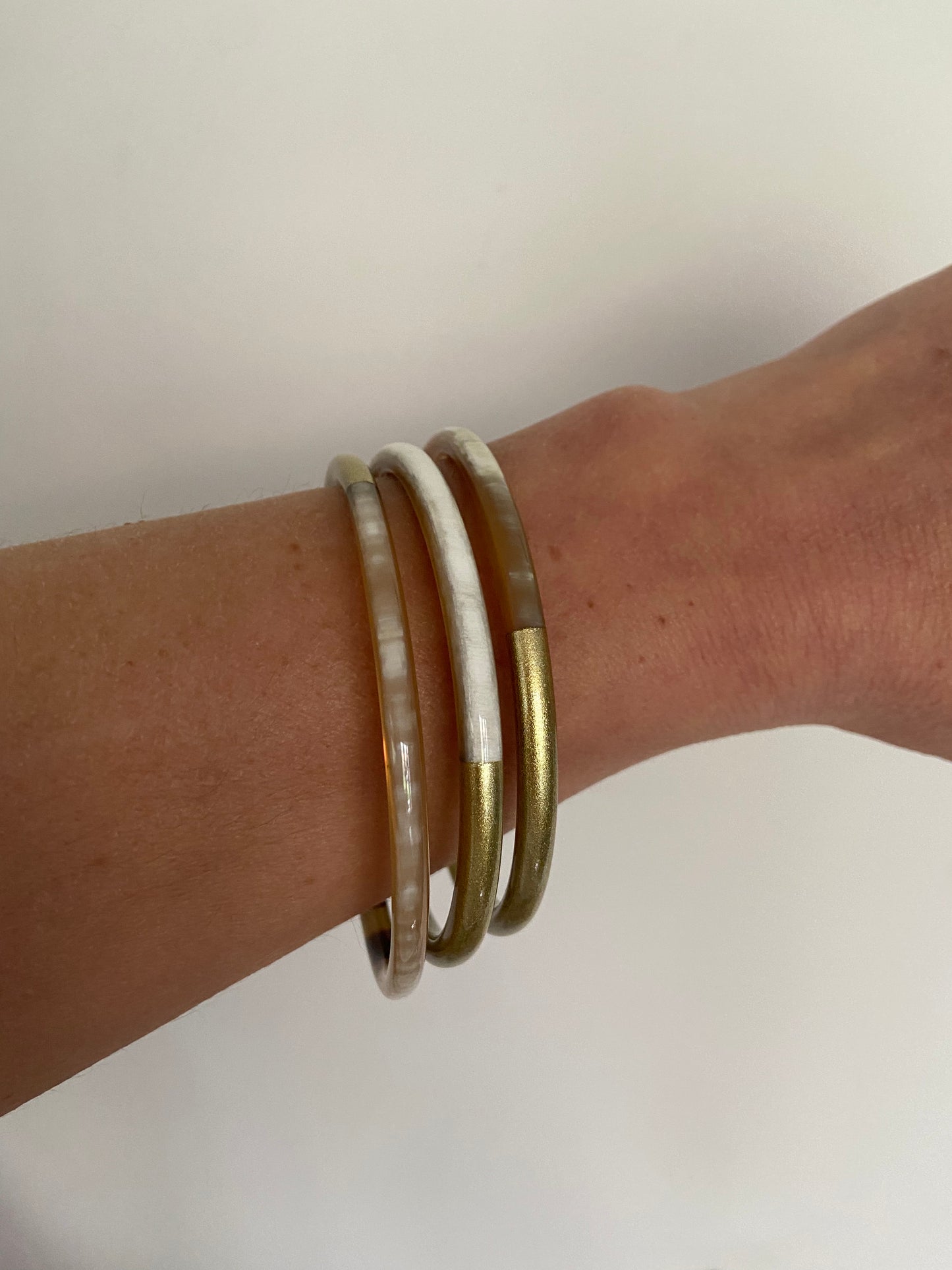 Bracelet Jonc corne Duo Gold 5 mm (taille L)