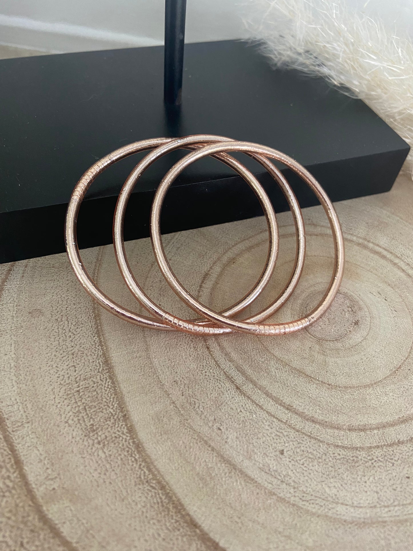 Jonc Bouddhiste Champagne or rose fin (taille S)
