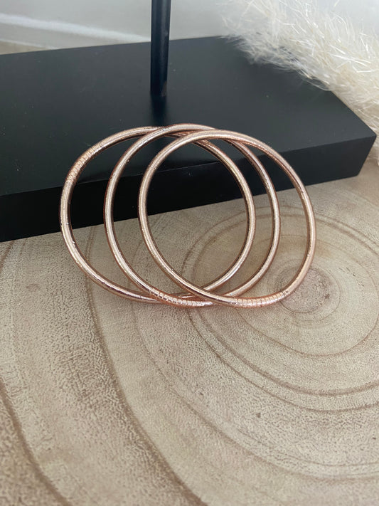 Jonc Bouddhiste Champagne or rose fin (taille S)