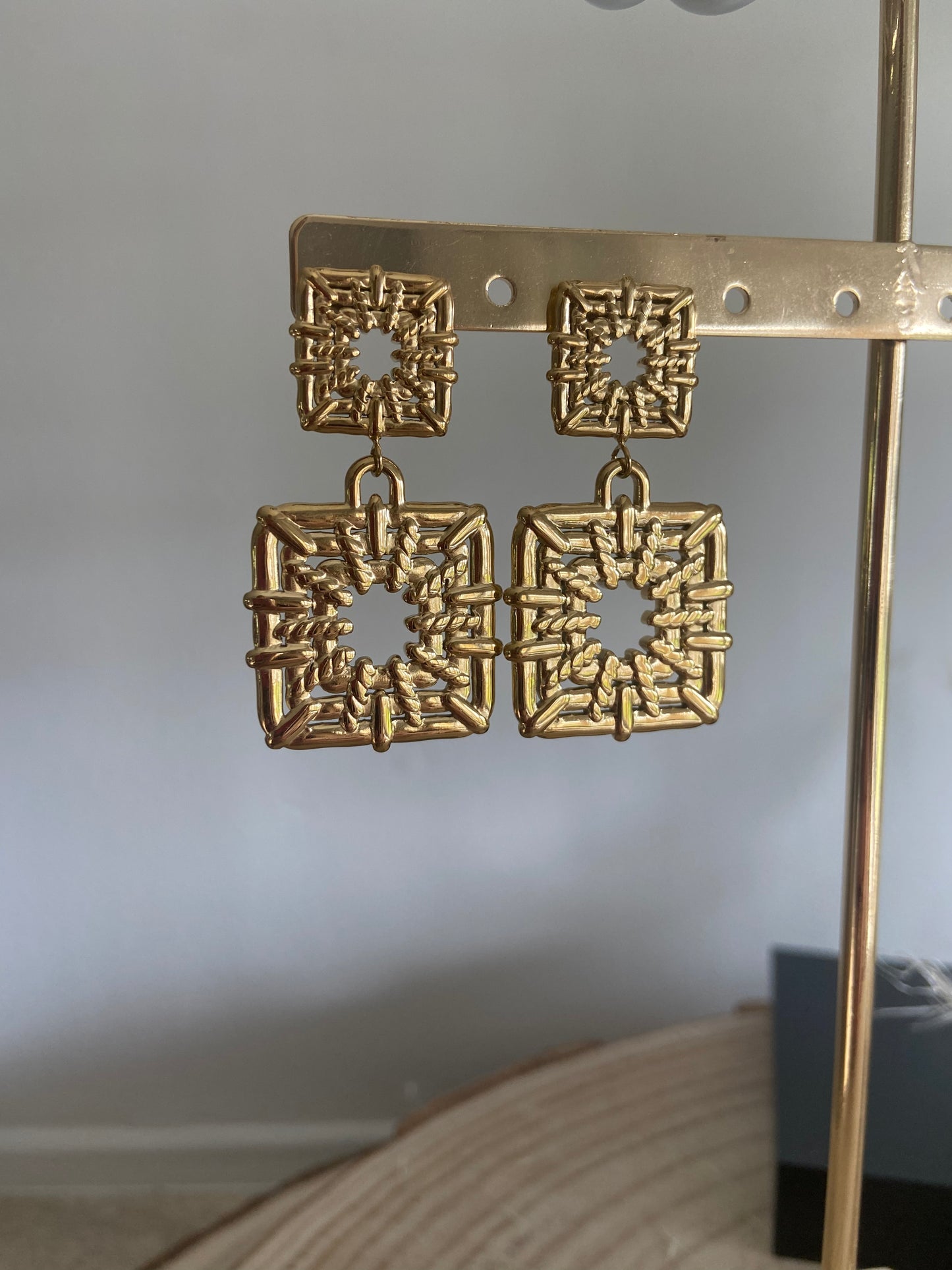 Boucles- pendentif carré