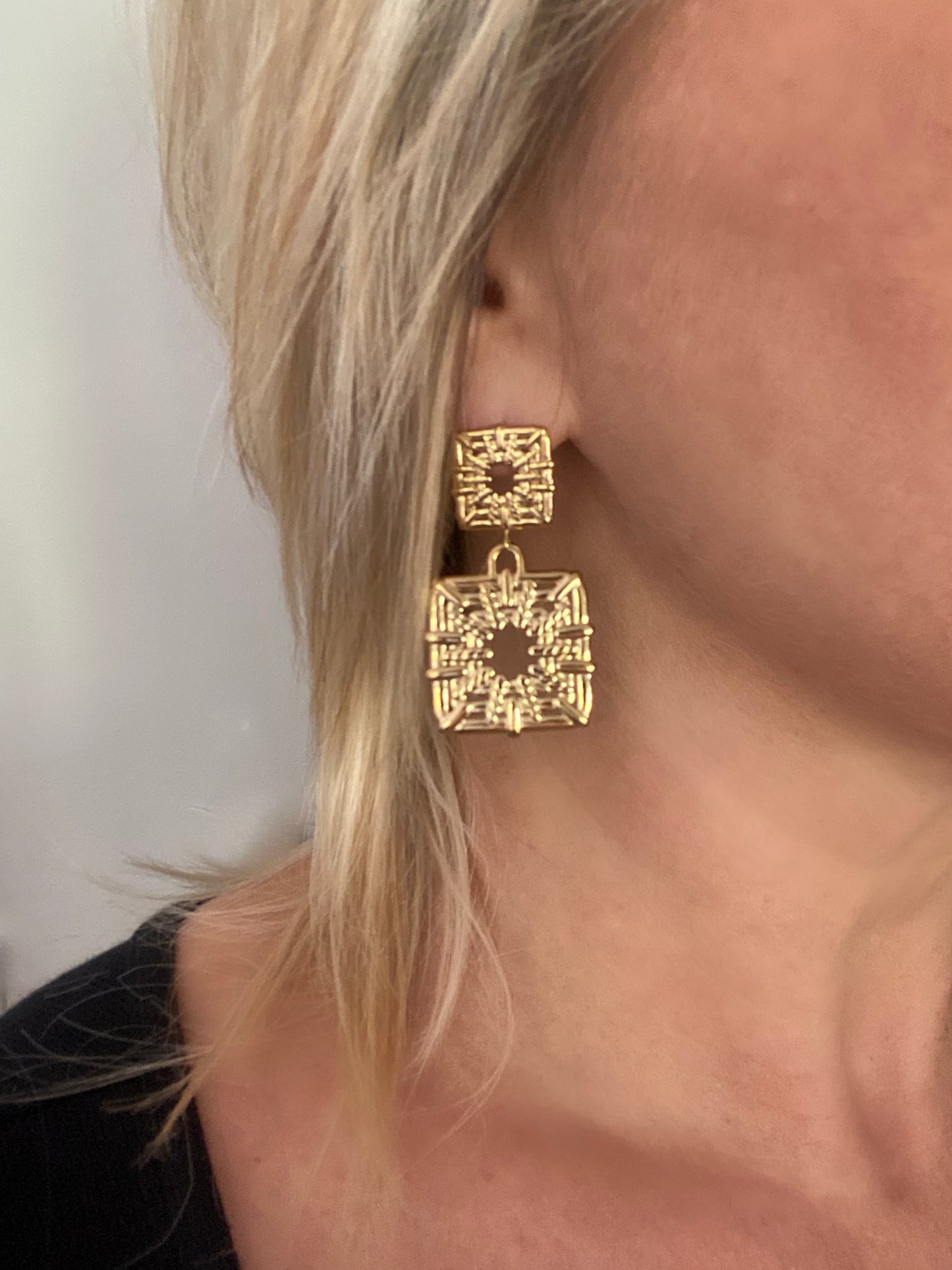 Boucles- pendentif carré