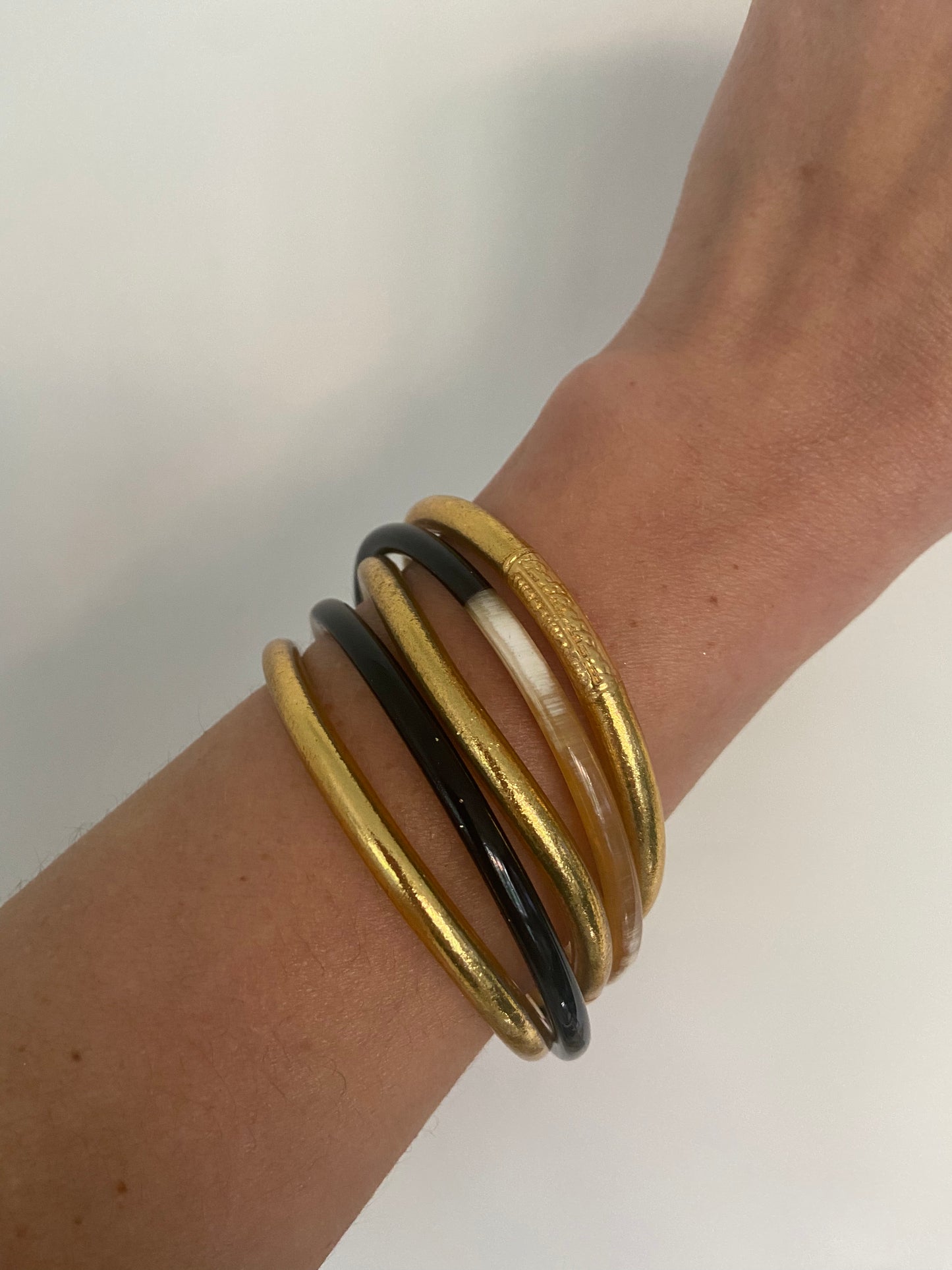Bracelet Jonc Corne duo Black 5 mm (taille L)