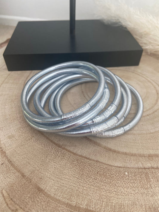 Jonc bouddhiste Silver épais MANTRA ( taille L)