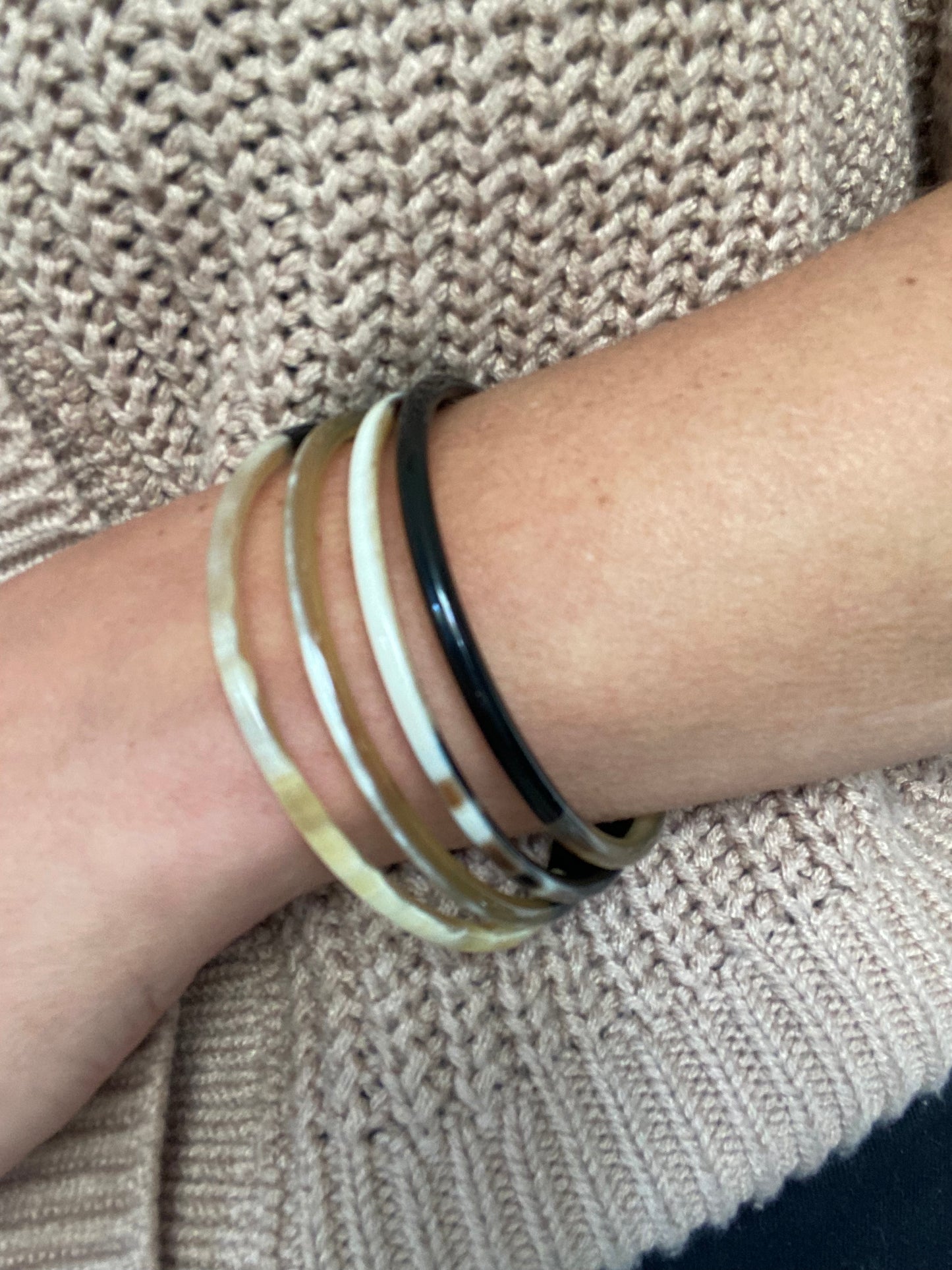 Bracelet Jonc duo black 3 mm (taille M)