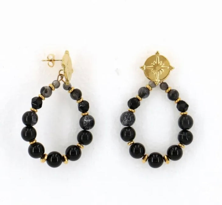 Boucle Lysa Noire/grise