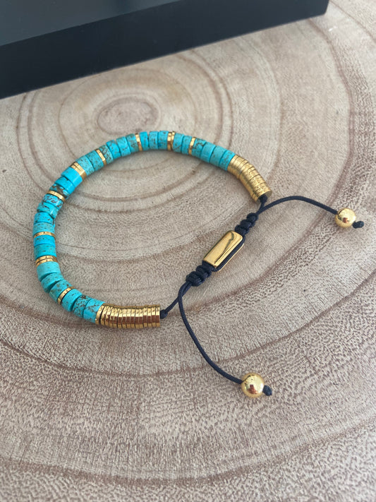 Bracelet ajustable pour homme Turquoise