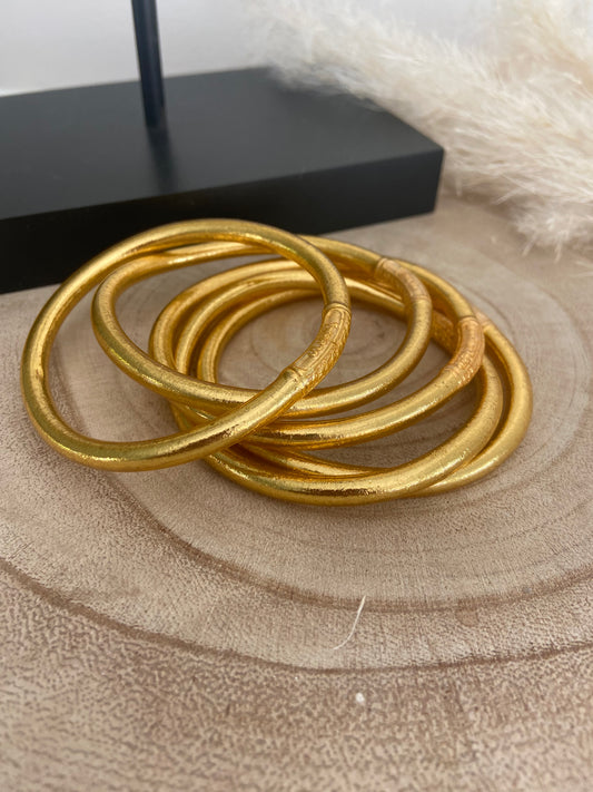 Jonc Bouddhiste Gold épais MANTRA (taille M)
