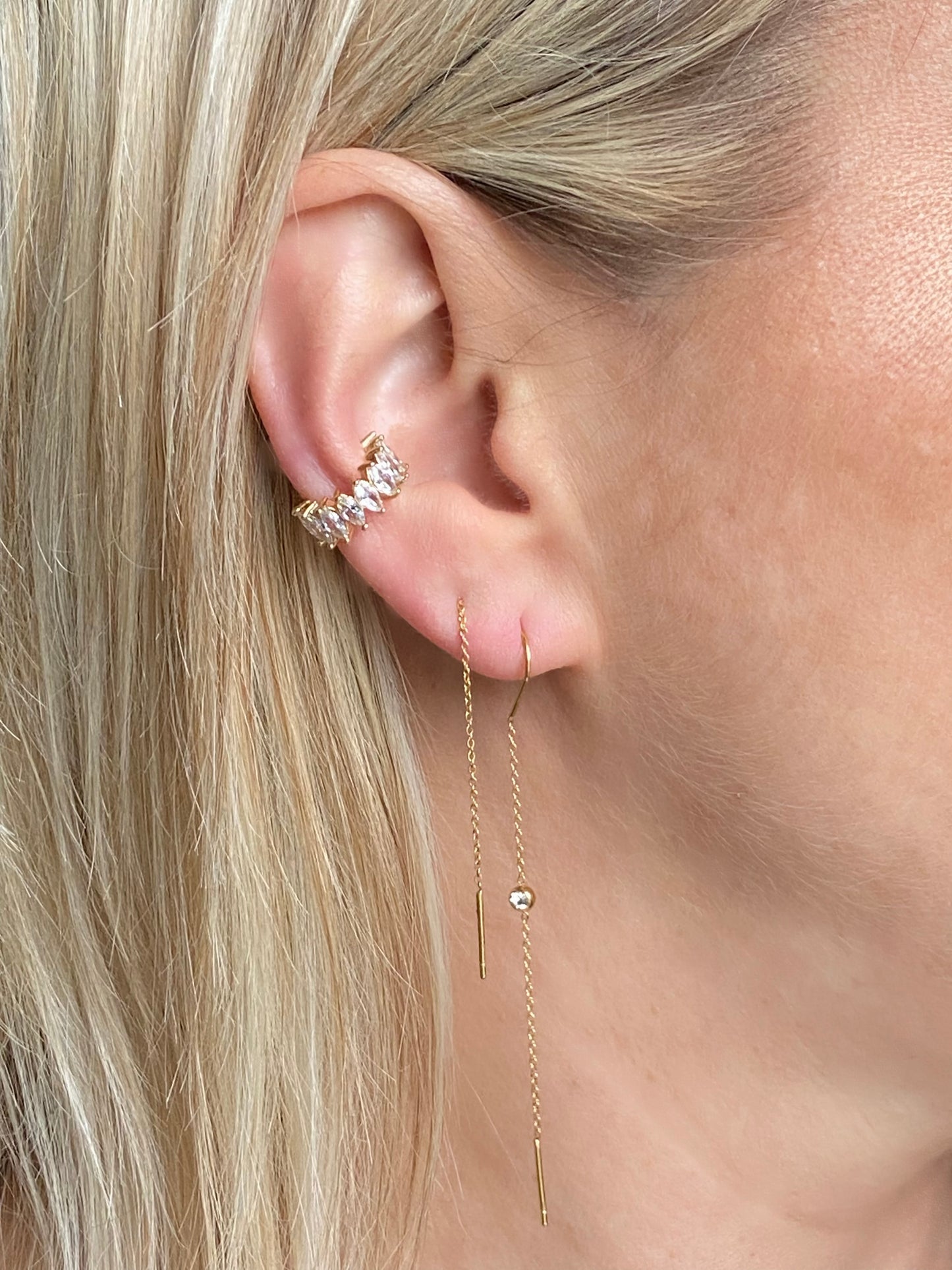 Ear cuff navette strass