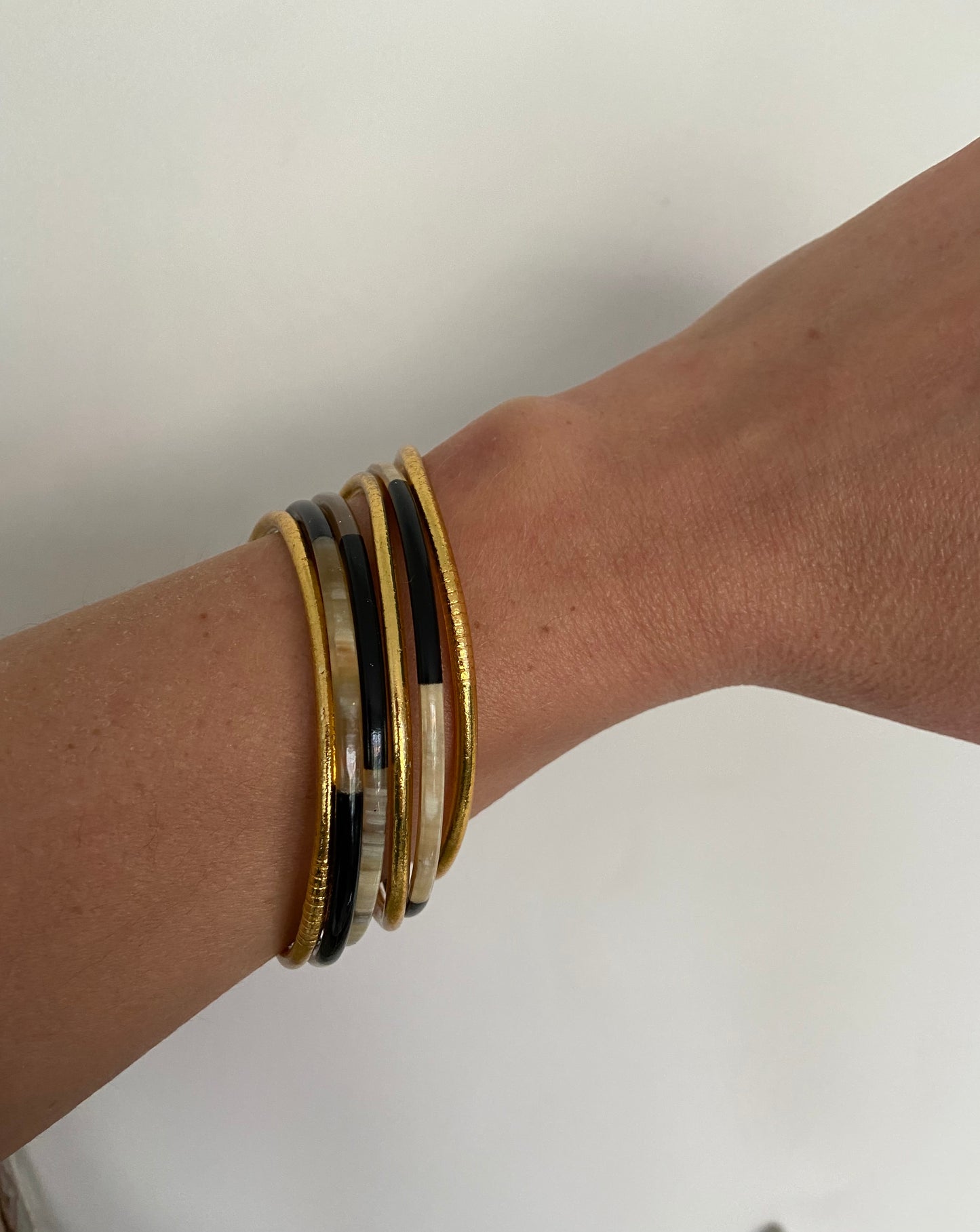 Bracelet Jonc Corne trio Black 3 mm (taille L)