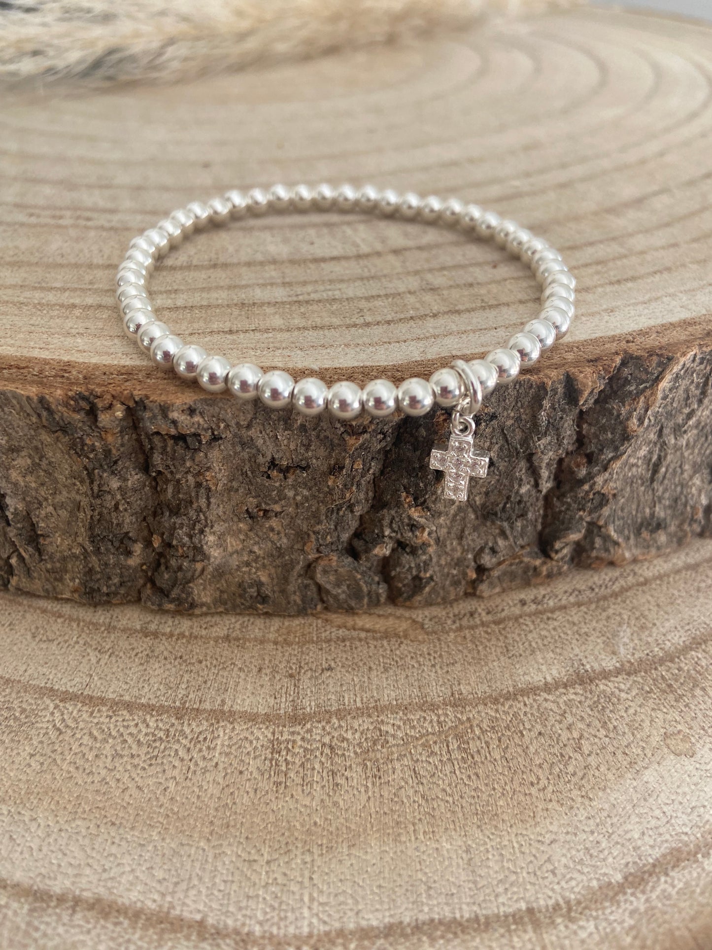 Bracelet argent 925 pendentif croix