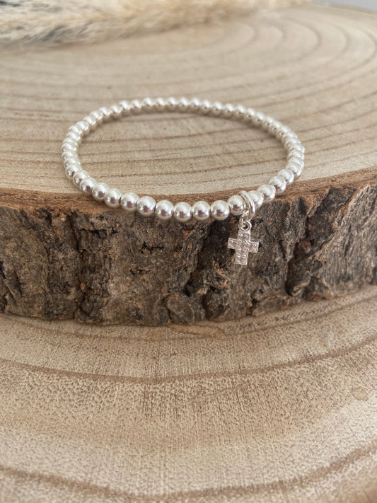 Bracelet argent 925 pendentif croix