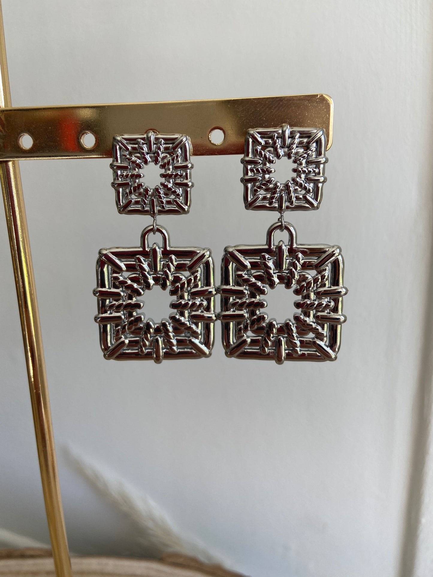 Boucles- pendentif carré