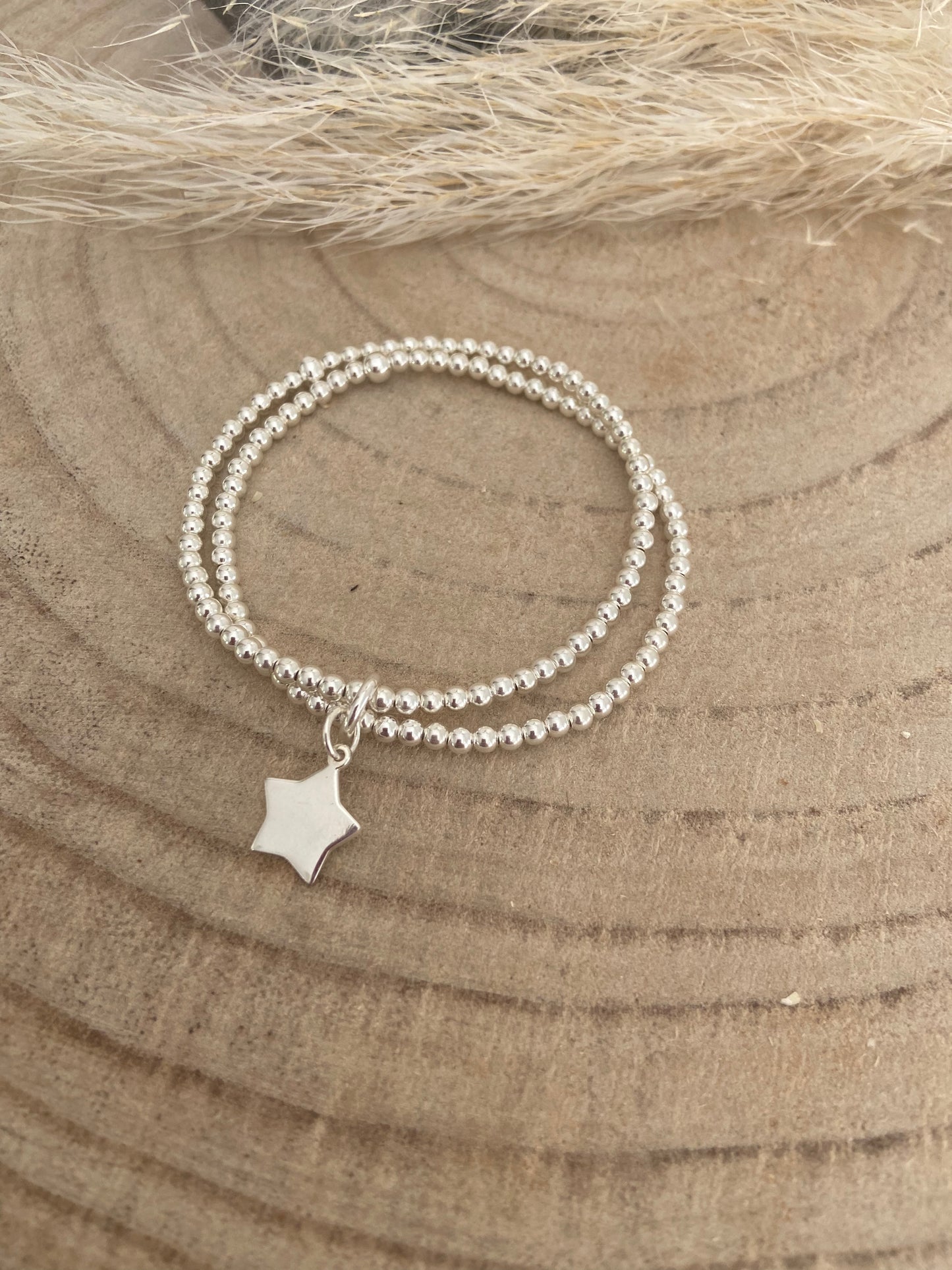 Bracelet double argent 925 - pendentif étoile