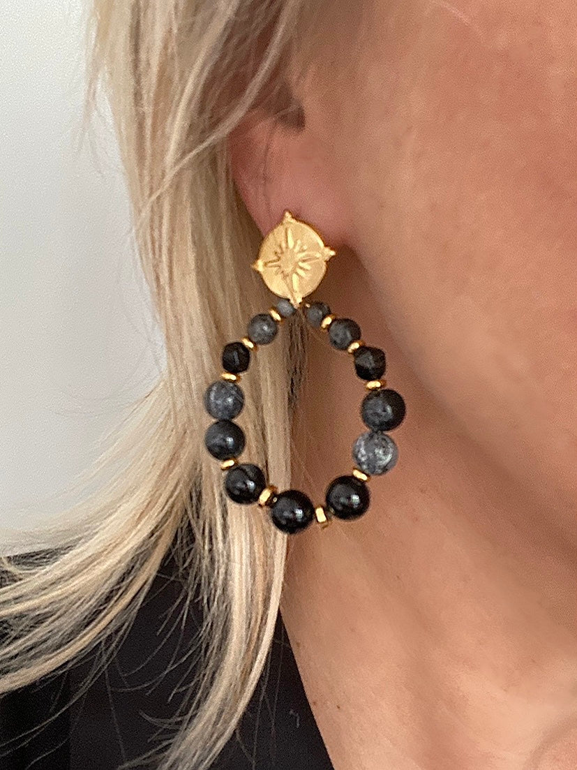 Boucle Lysa Noire/grise