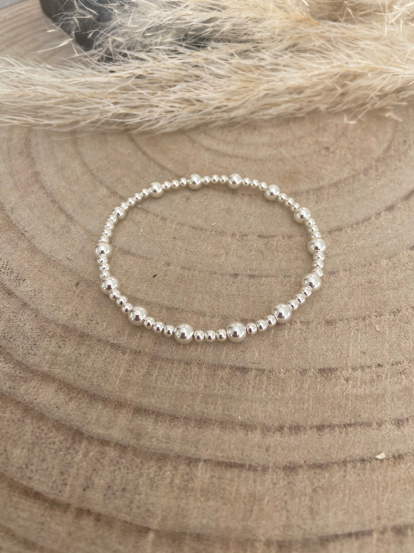Bracelet argent perles 3 et 5 mm