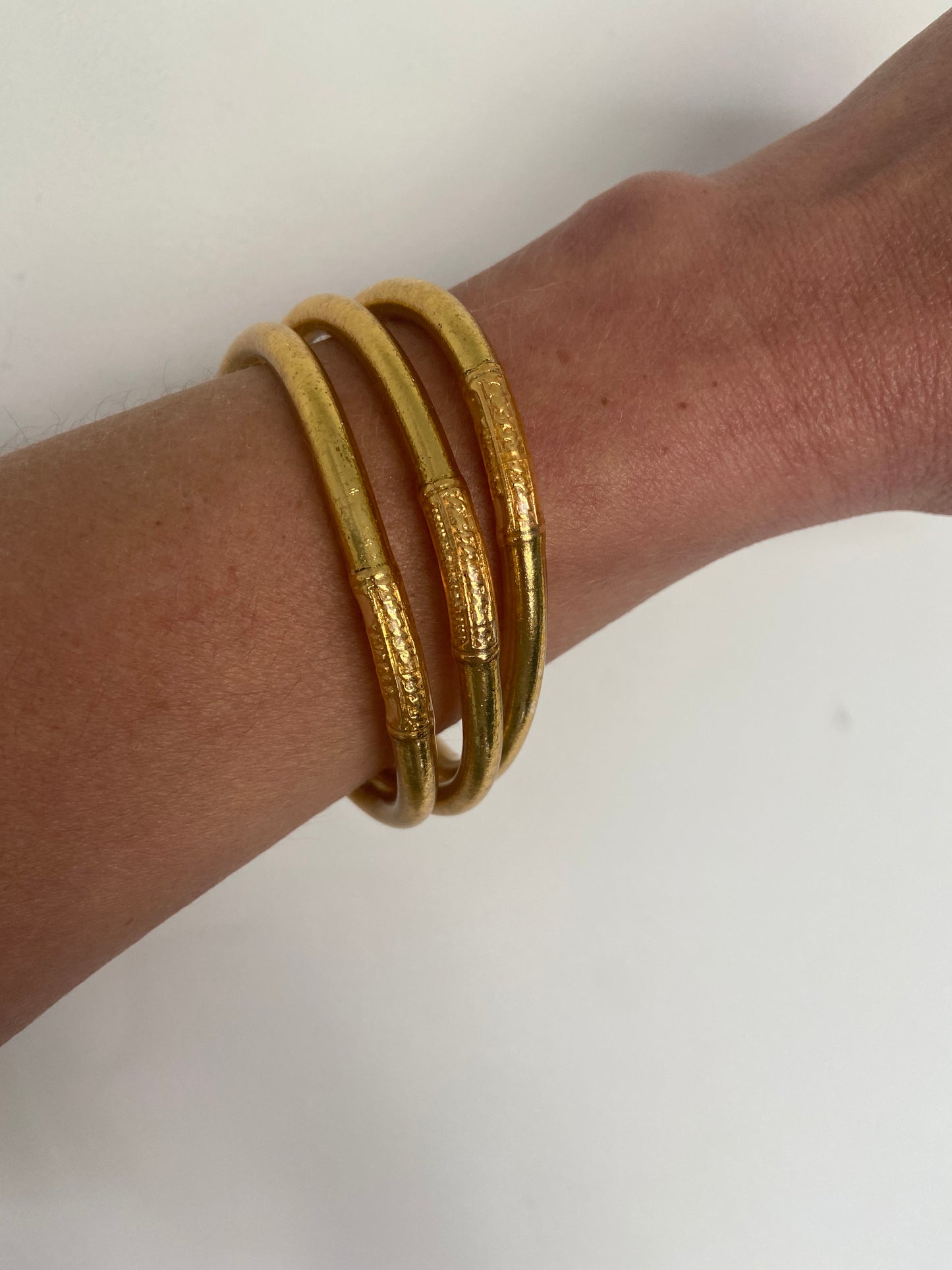 Jonc Bouddhiste Gold épais MANTRA (taille L)