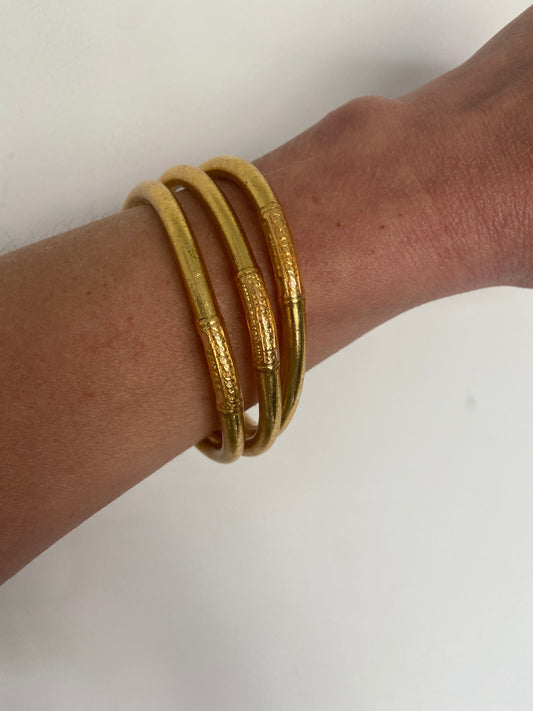 Jonc Bouddhiste Gold épais MANTRA (taille L)