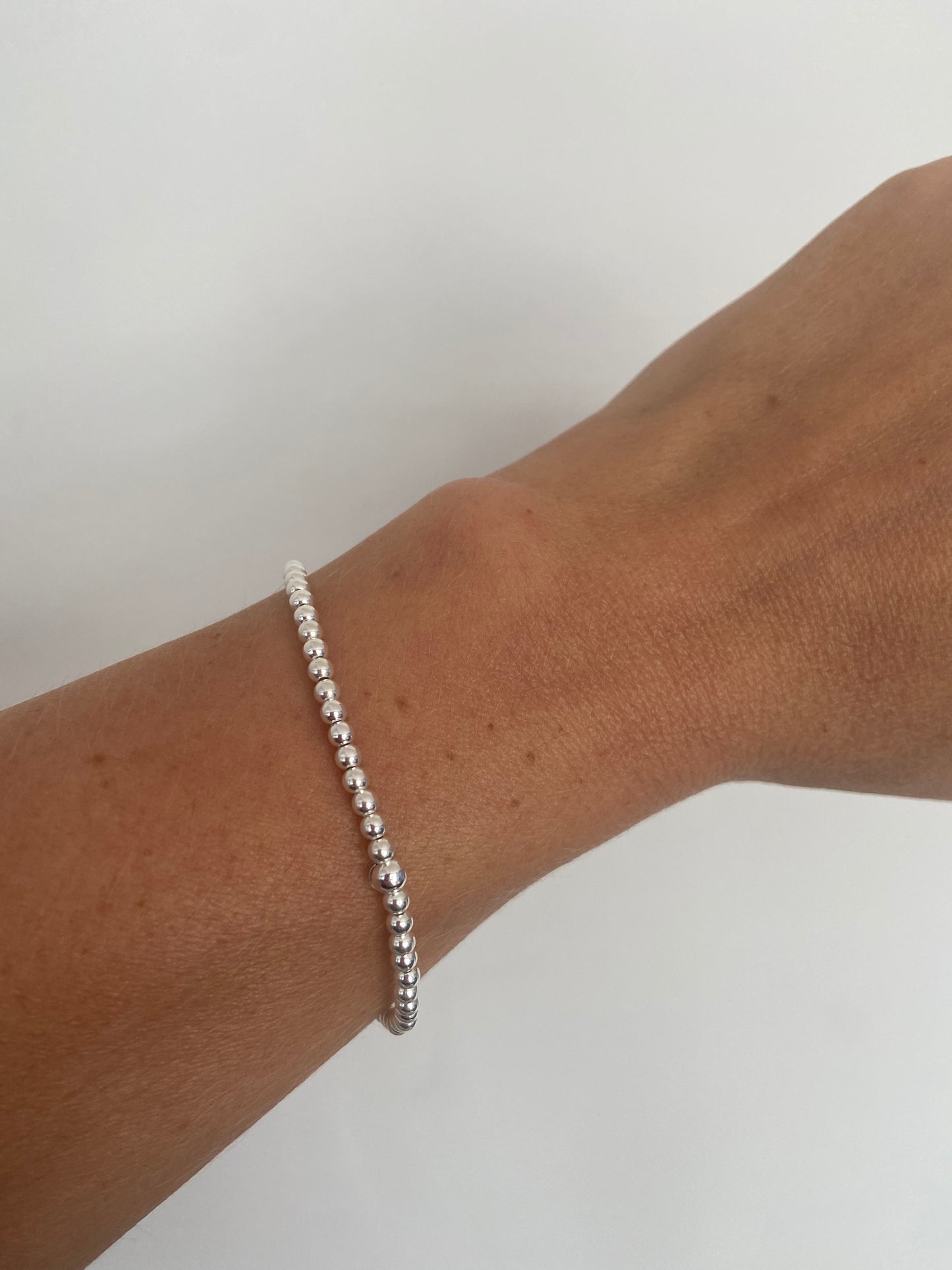Bracelet argent - Perles 3 mm