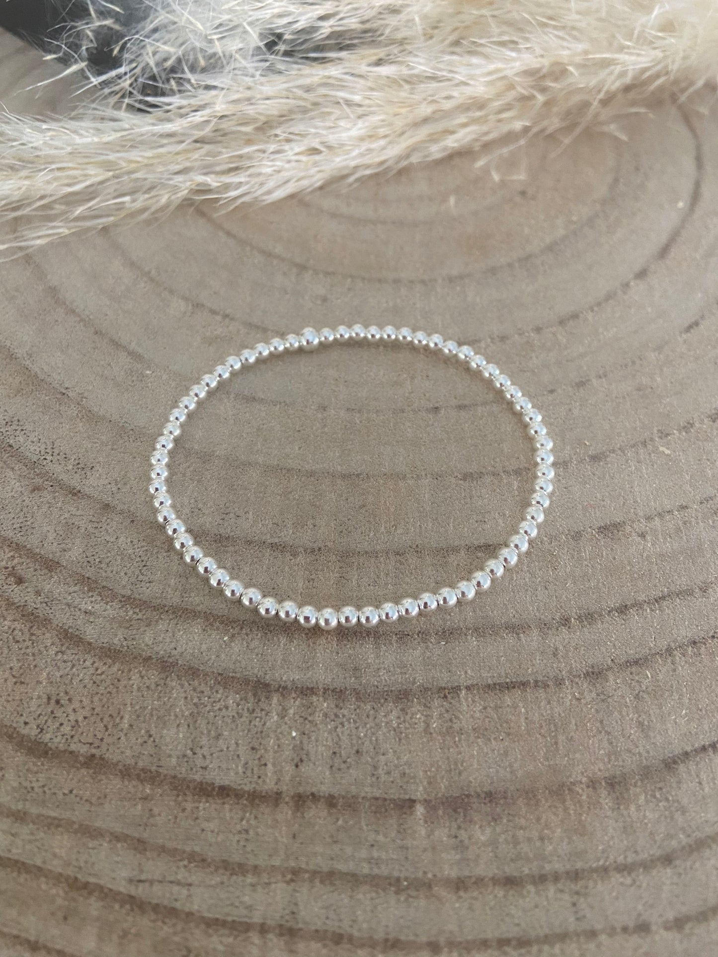Bracelet argent - Perles 3 mm